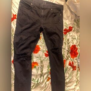 RtA Men's Black Distressed Skinny Jeans